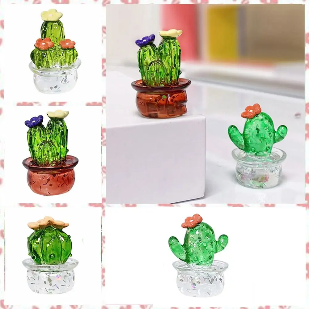 Creative Handmade Cactus Sculpture Not Fade Resin Desktop Ornaments Easy Use Resin Craft Rearview Mirror