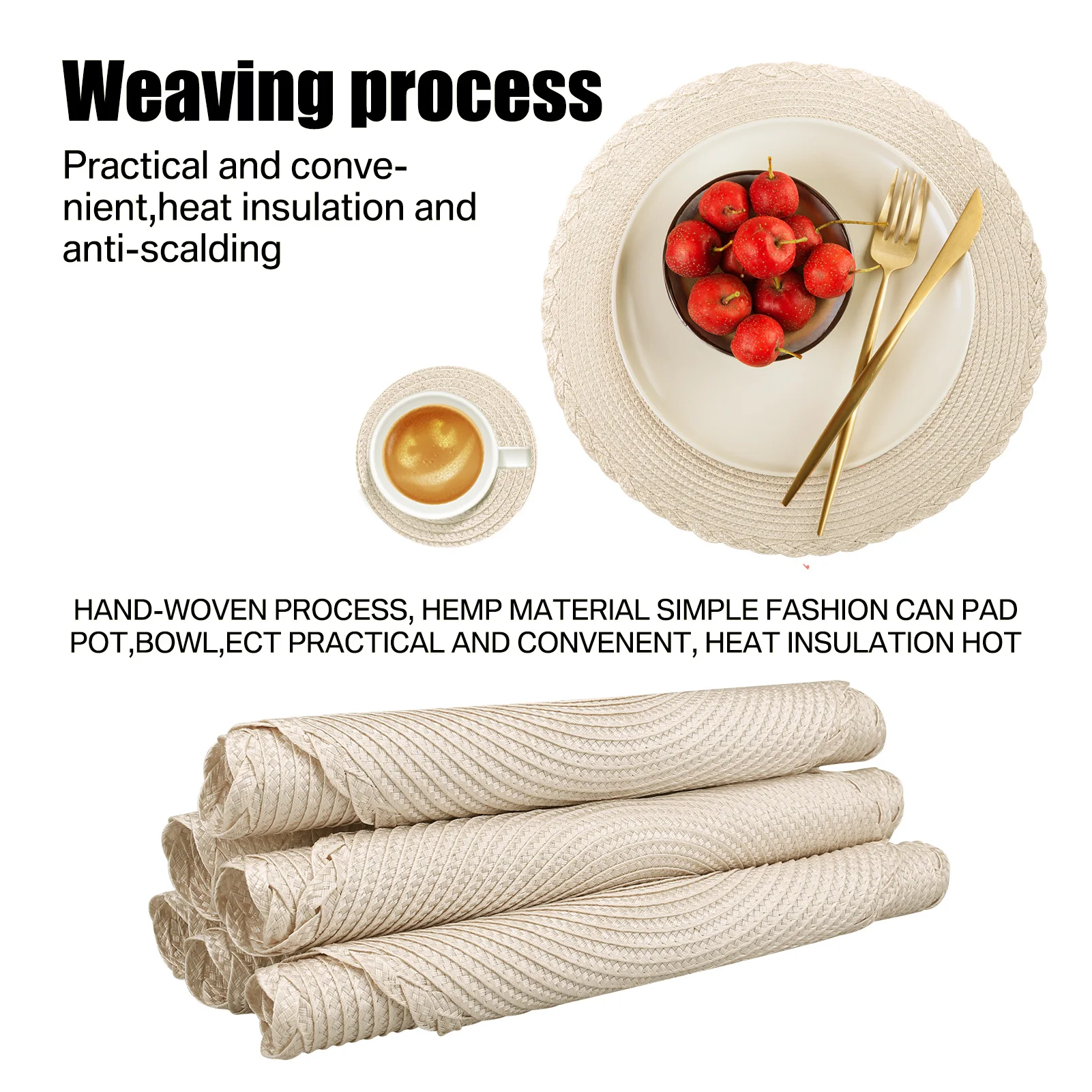 6-Piece Woven Placemat & Coaster Set 6