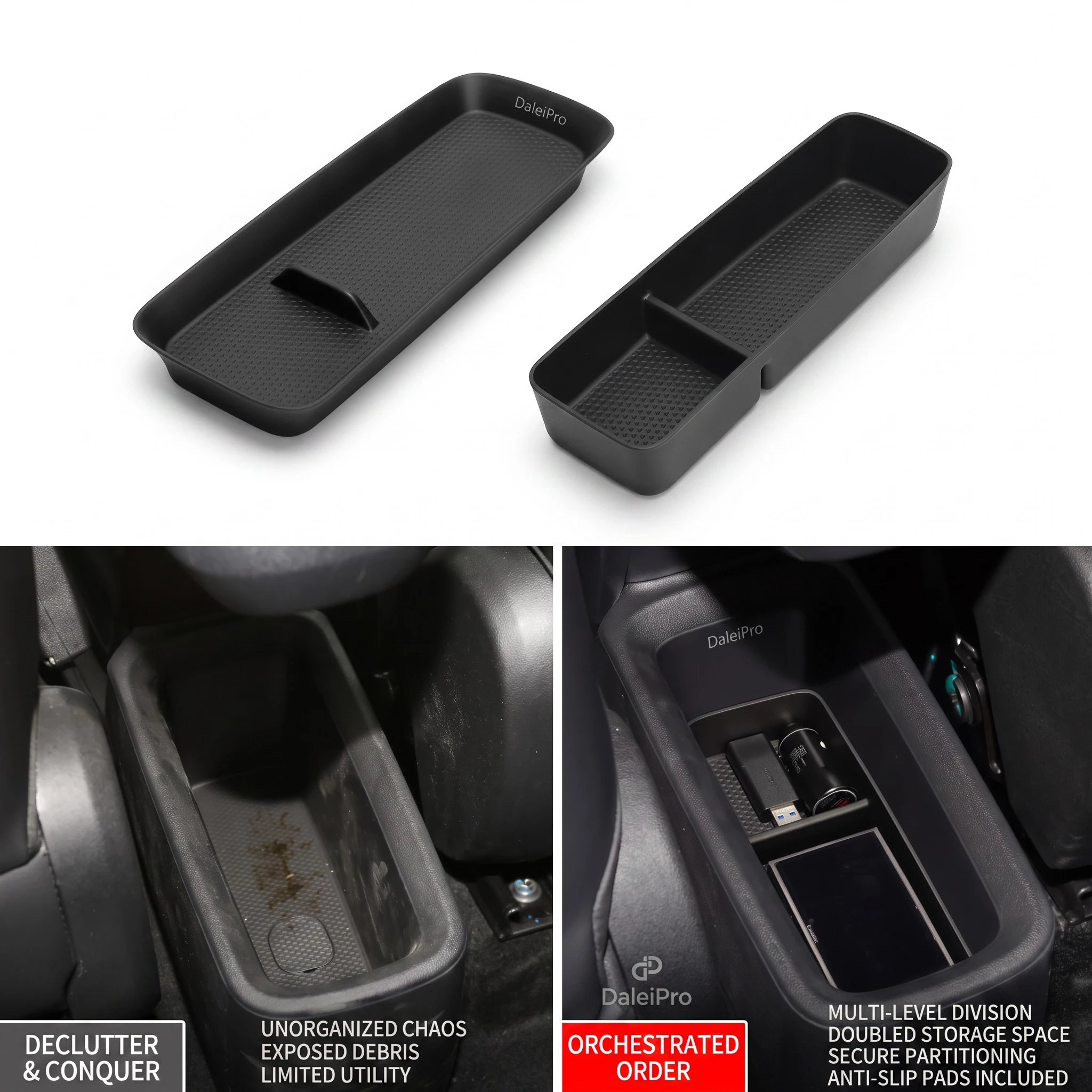 Für BYD Dolphin Surf / Dolphin Mini / Seagull 2023 2024 2025, Aufbewahrungsbox für die hintere Armlehne, TPE-Organizer für die untere Mittelkonsole – Detail 14