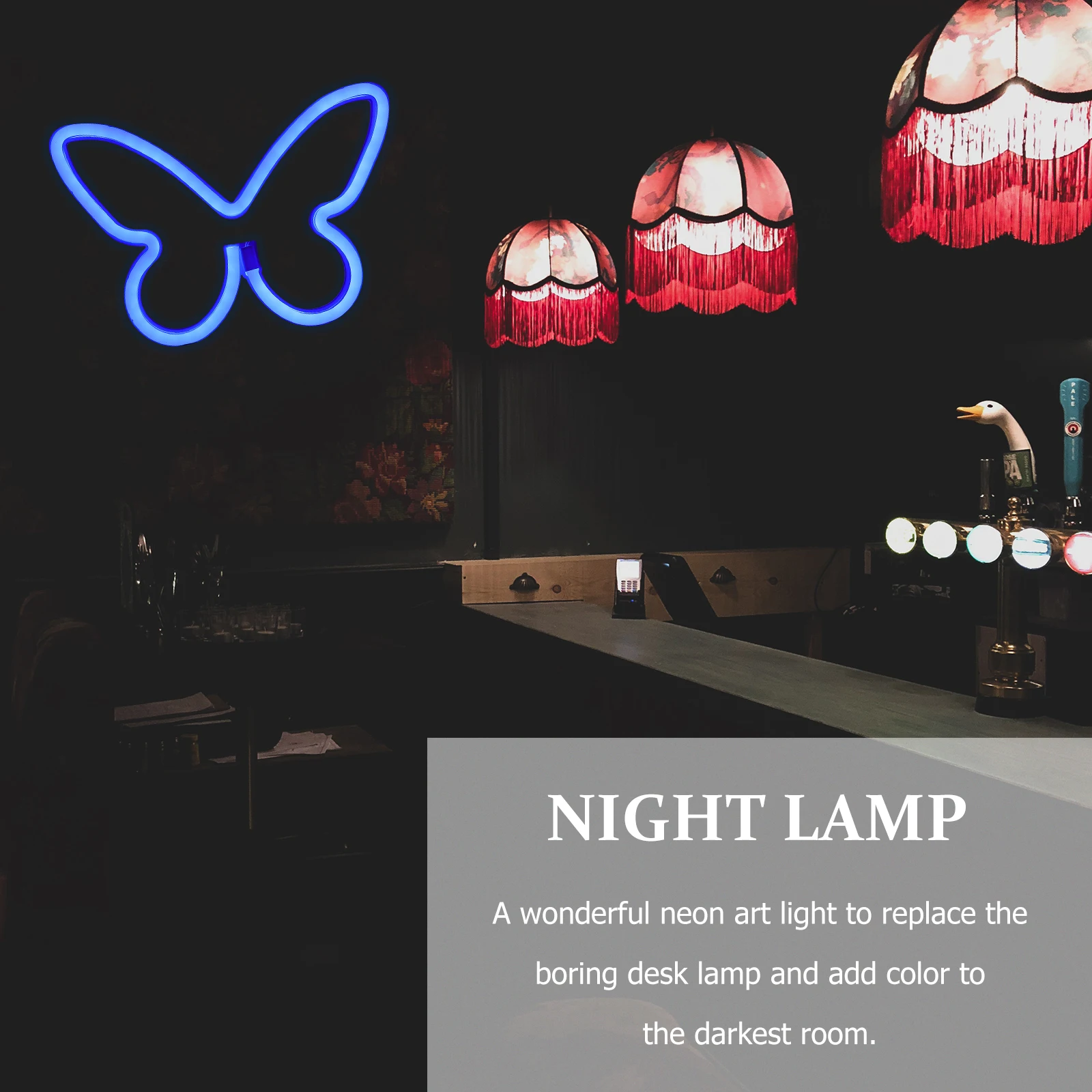 

Neon Light Led Bedside Butterflies Lamp Usb Powered Compact Night Light For Bedroom Party Home Decor Lightweight