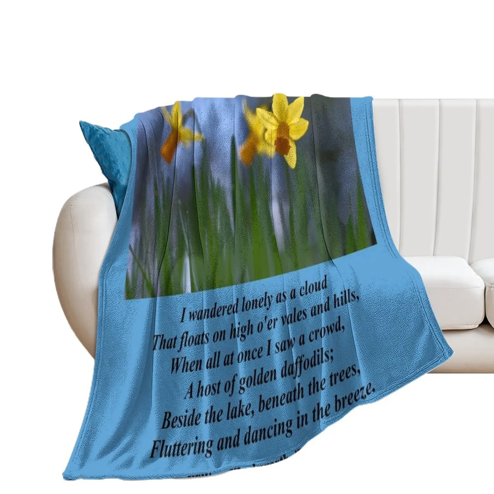 William Wordsworth Daffodils Throw Blanket Stuffeds christmas decoration Furry Bed linens Blankets