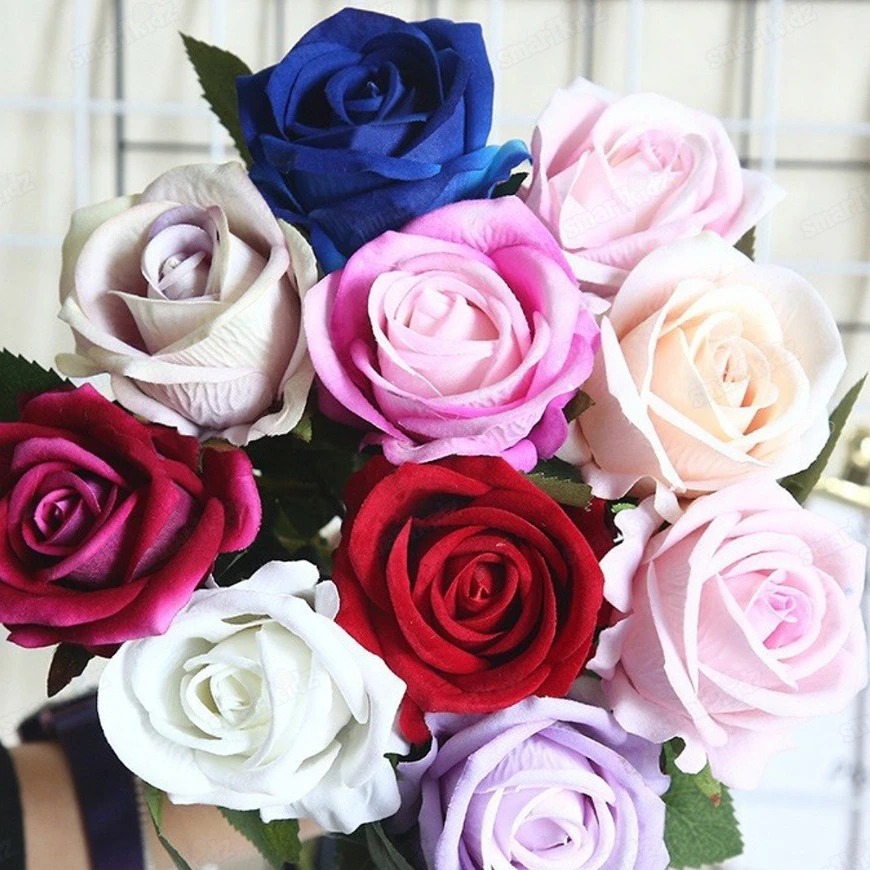 [1pc] Premium Rose 1 Head Artificial Flower High Quality Hand Made | Home | Valentine | Wedding Decoration - smartkidz Rosas