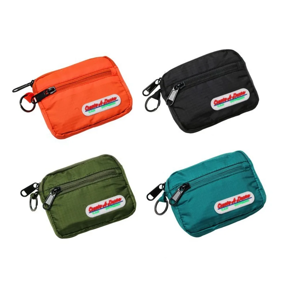 New Nylon Coin Pouch Waterproof Solid Color ID Badge Holder RFID Blocking Cash Bag Student