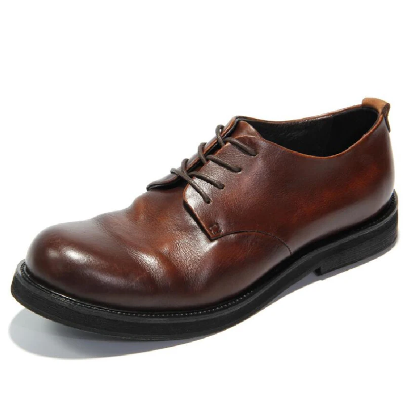 

Retro Men Handmade Shoes American Style Man Wrinkled Shoe Genuine Leather Men's Daily Casual Leather Oxford