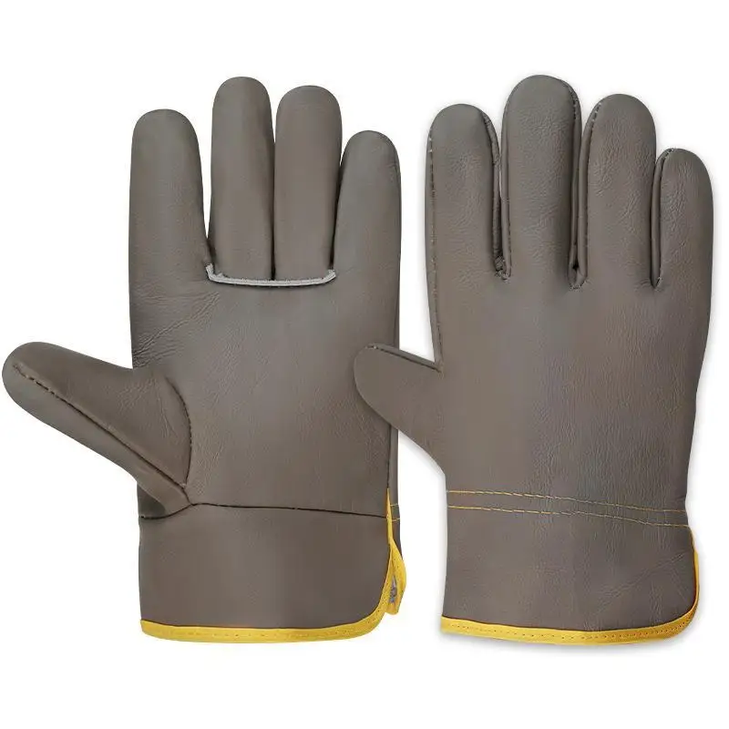 1 Pair Work Gloves Leather Workers Work Welding Safety Protection Garden Sports Motorcycle Driver Wear-resistant Gloves