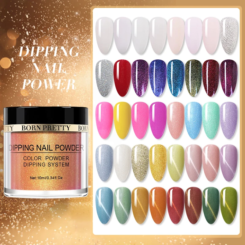 BORN PRETTY Dipping Nail Powder Cat Magnetic Chameleon Gradient Nail Glitter Powder Sparkling 10ml Natural Dry Dip Nails Decor