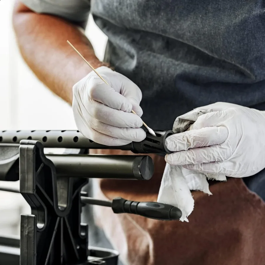 Tamponi per pulizia pistola di precisione da 500 pezzi da 6 pollici con custodia tamponi di cotone lunghi con manico in bambù senza pelucchi per la pulizia della pistola trucco El