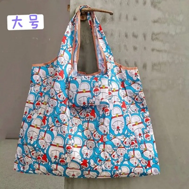 Doraemon Opvouwbare Boodschappentas Nylon Vouwen Eco Bag Boy Girl Handtas Tote Tas Mode Opbergtas Schoudertas