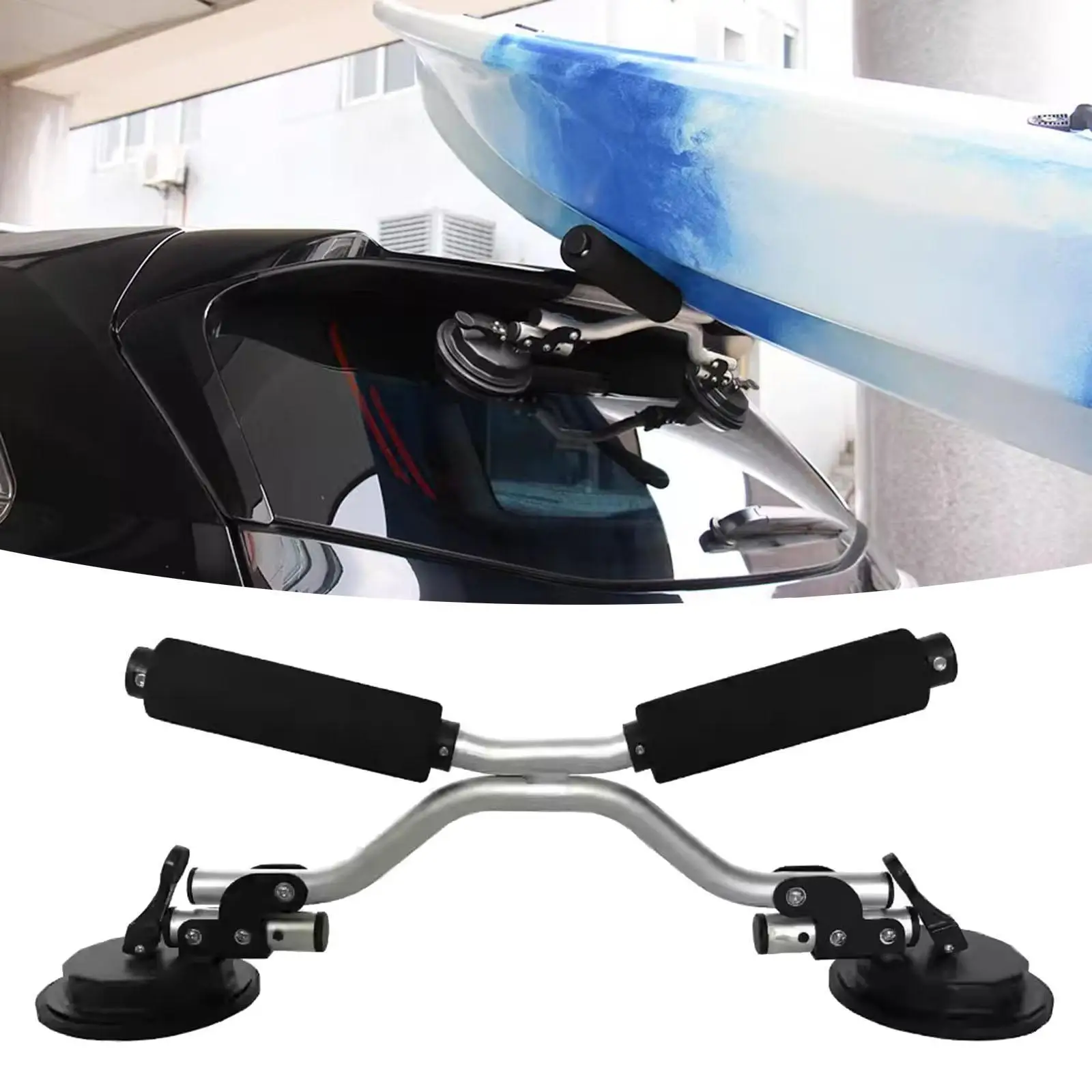 

Canoes Roller Kayak Boat Roller Car Top Professional Alloy for Kayak Fishing Boat Suction Cup Lightweight Sturdy Load Assist