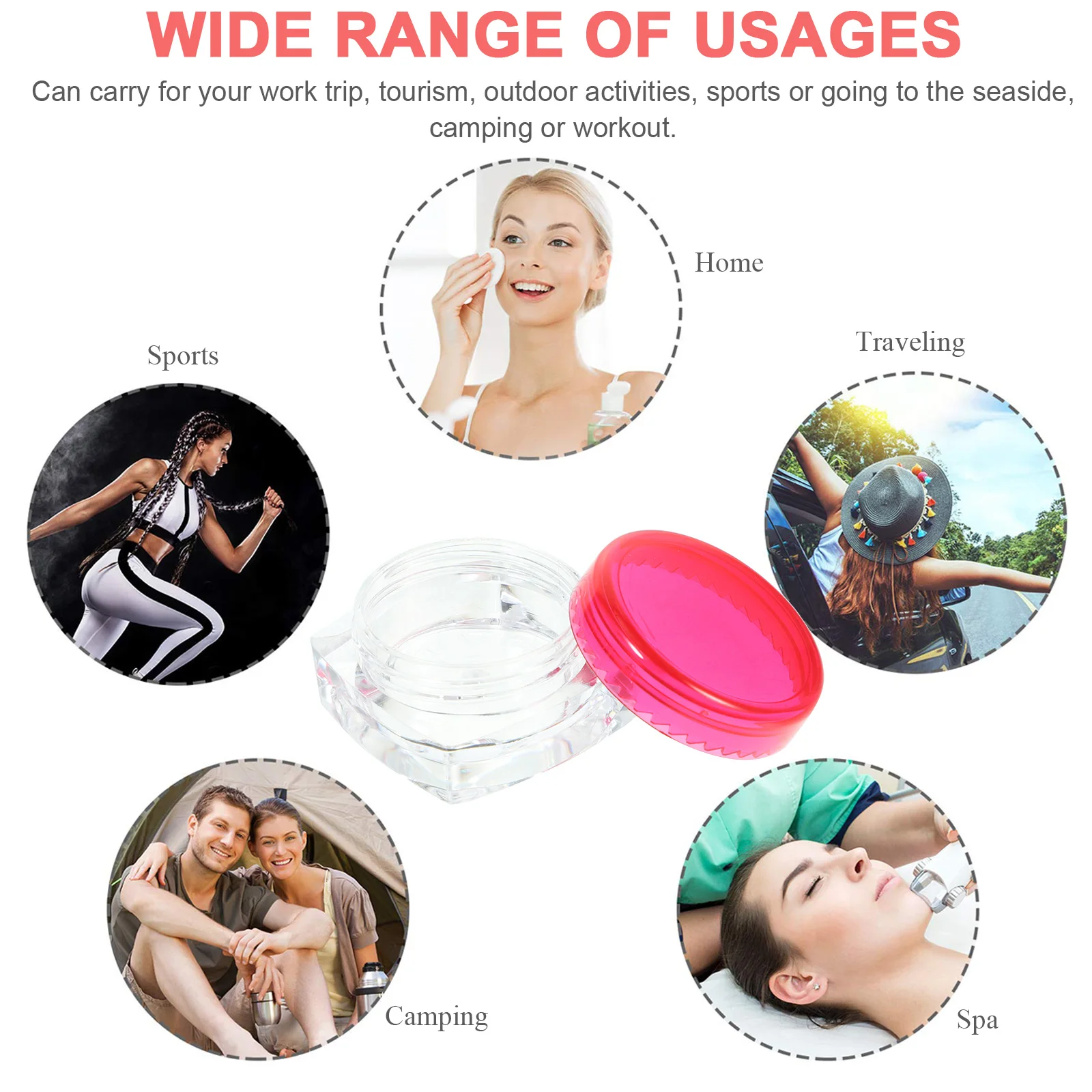 

12pcs 3g Pink Square Bottom Cream Jars Small Containers for Face Creams Eye Shadows Travel Size Body Butter Jars Sample