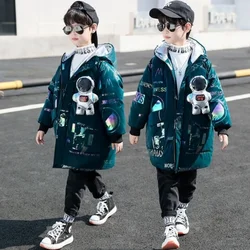 Boys Down Coat Jacket Cotton Outerwear Windbreak 2023 Graceful Thicken Velvet Winter Warm Children's Clothing -10 Degrees Below