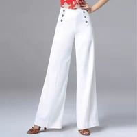 Spring and Autumn Women's Button Solid Dance Modern High Waist Latin National Standard Practice Fashion Casual Elegant Pants