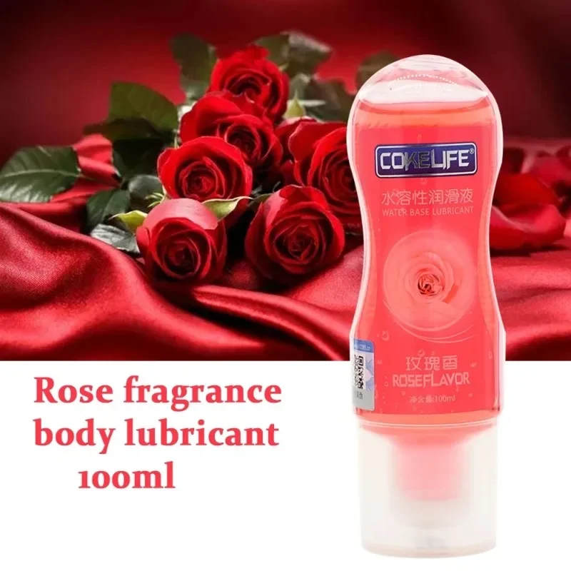 Rose Fragrance Lubrificante à Base de Água Sabor Comestível, Sexo Anal, Ácido Hialurônico, Lubrificante Solúvel em Água Humano, Brinquedo do Sexo Adulto, 100ml