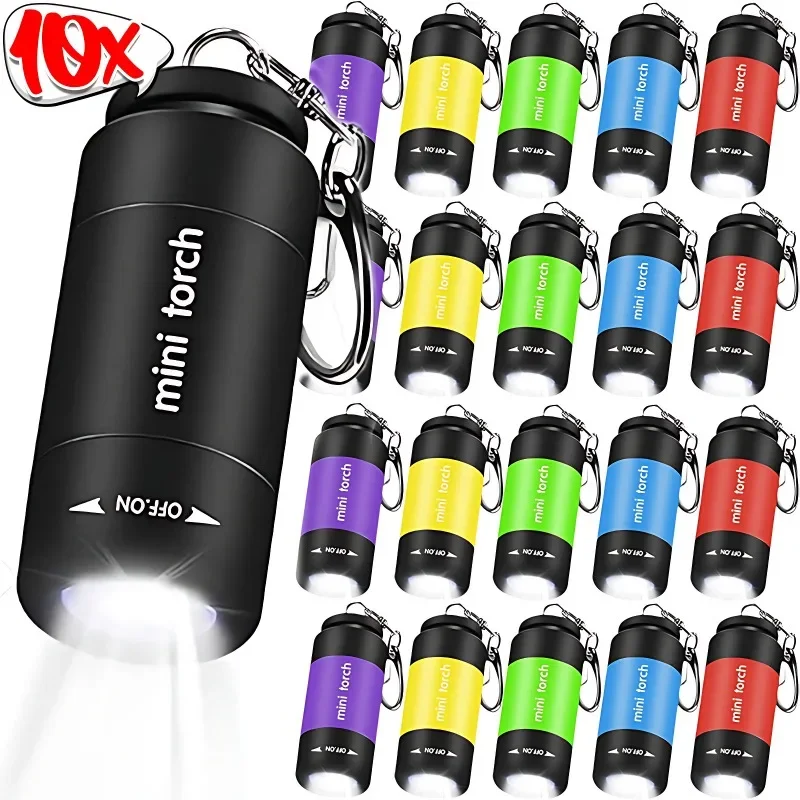 10/1Pc Mini Flashlight USB Rechargeable LED Multifunction Torch Lamp Pocket Keychain Flashlight Waterproof Outdoor Camping Light