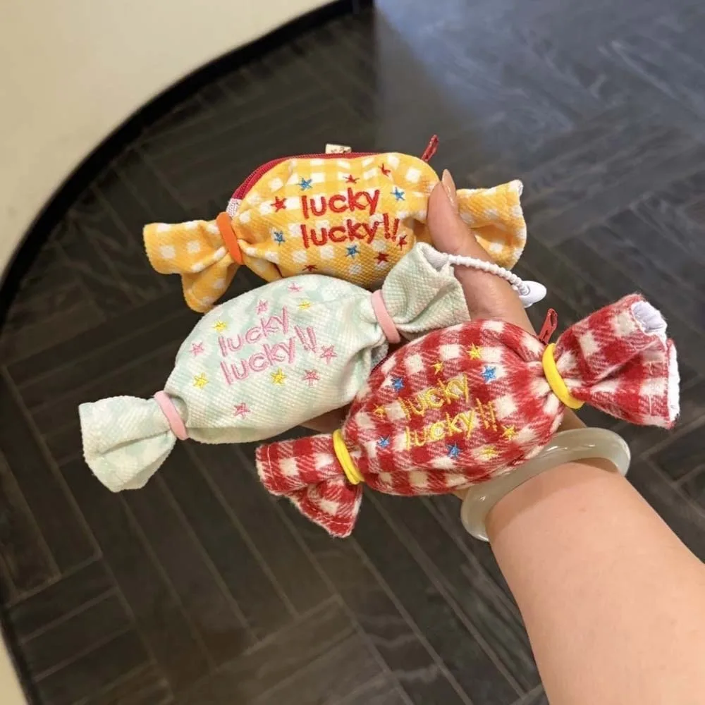 

Sweet Candy Design Coin Purse Anti-lost Star Sugar Shaped Decorative Bag Embroidery Letter Storage Pouch Lipstick Earphone Bag