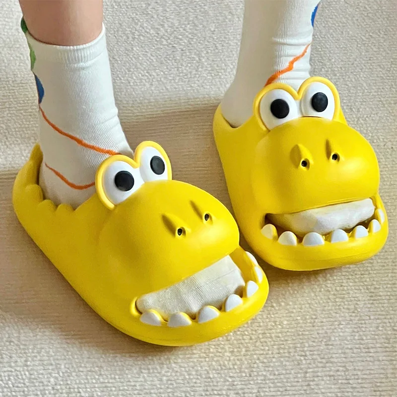 Clapper dinosaur Flip Flops Slippers cartoon Cloud Woman Beach Slides Indoor Non Slip Sandals Men Male Ladies Home Shoes Female