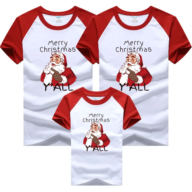 Christmas Family Matching T-shirts Mom Son Dad Daugther Tops Tees Kids Couple Clothes