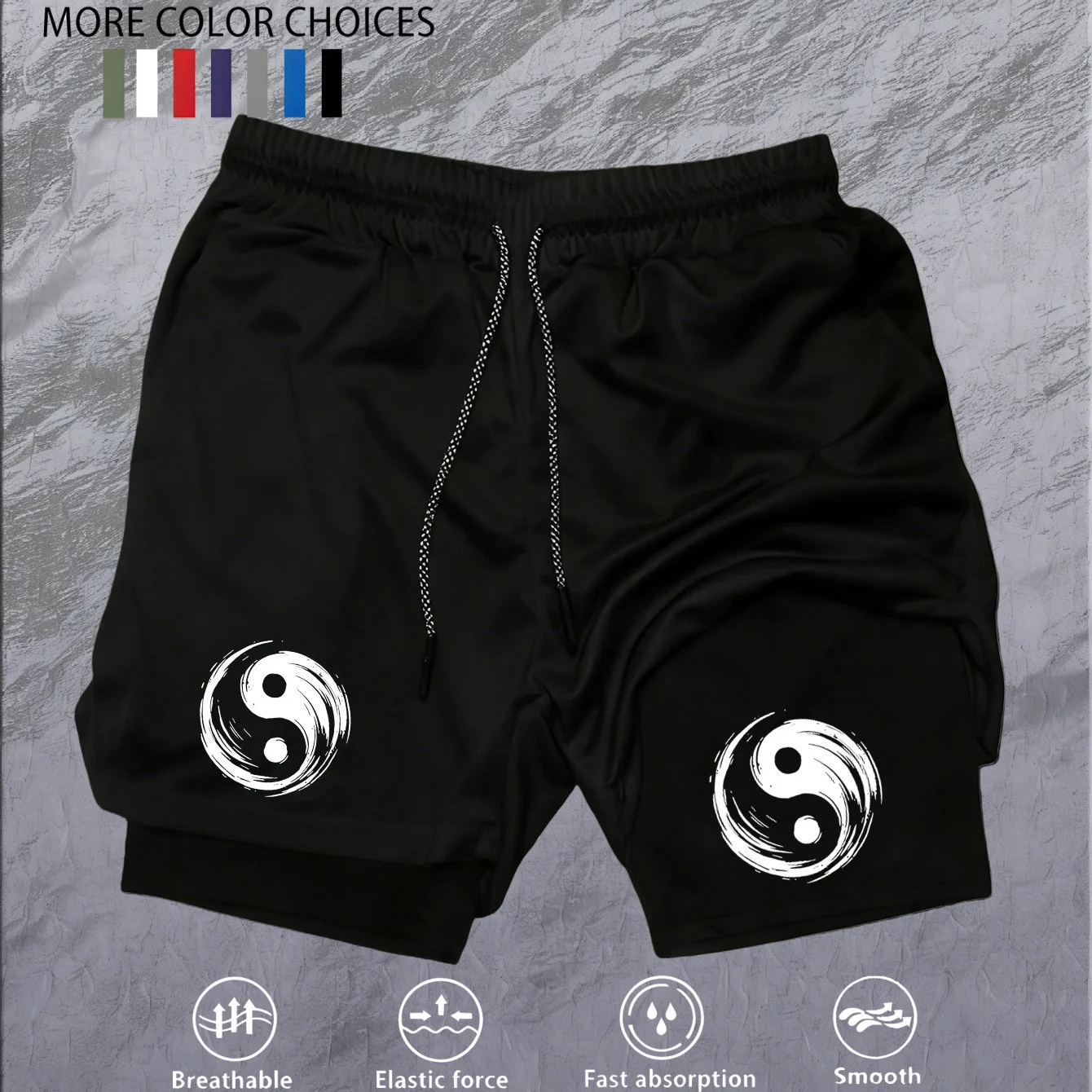 2026 Men's 2-in-1 Running Shorts, High-Quality Elastic Double-Layer Shorts, Breathable and Lightweight, Teen Training Shorts, Sp