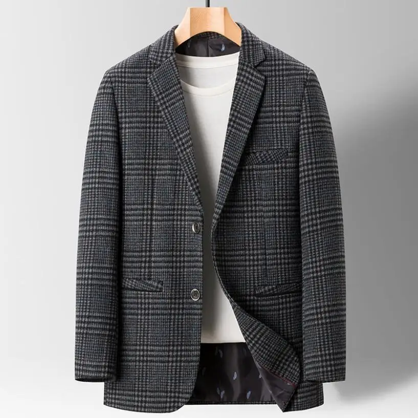 High-quality Suits Blazers Trend Handsome Korean version Blazer slim boutique casual plaid Jackets three-color optional M-3XL