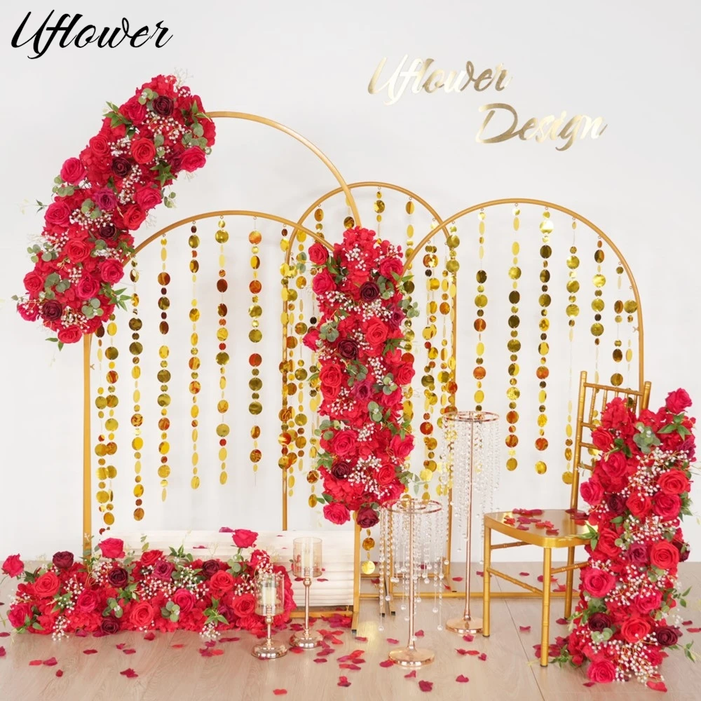 

Uflower 200 см красная роза диван настольная дорожка цветочный ряд свадебный фон арка декор цветочная композиция реквизит для вечеринки витрина