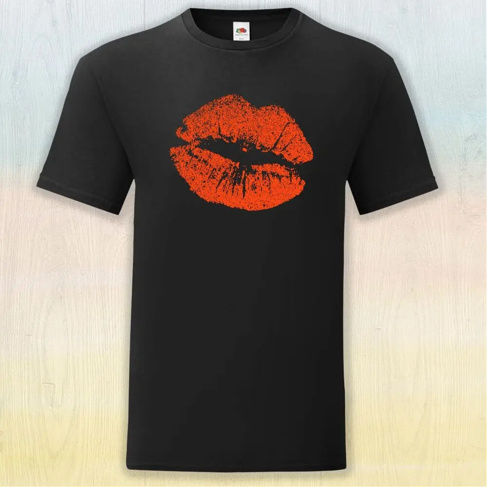 Lipstick Print T-Shirt Retro Style Hand Print Birthday Gift Size S - 3XL  High Quality 100%Cotton Short Sleeve