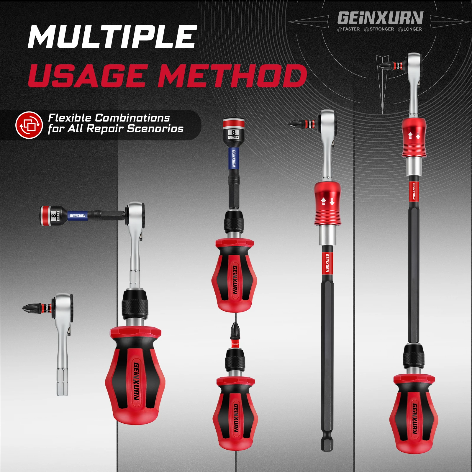 Geinxurn 21 STKS Schroevendraaier bitsets, Mini Ratelsleutel, Mini bit Handvat, Bithouder en Moer Driver met Impact S2 Schroevendraaier Bit