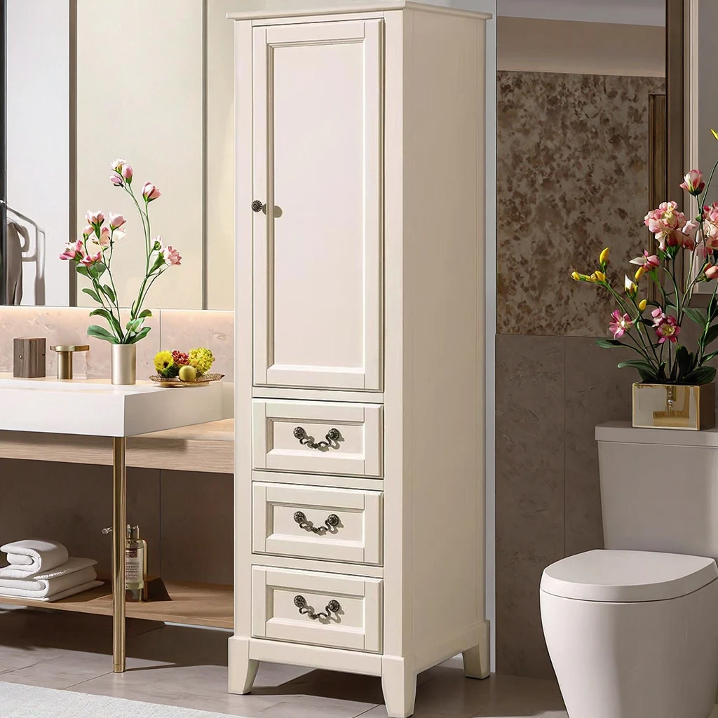 Custom Made Modern Design Bathroom Vanity Cabinet Solid Wood Plywood Carcase With Waterproof Features For Home Apartment Use