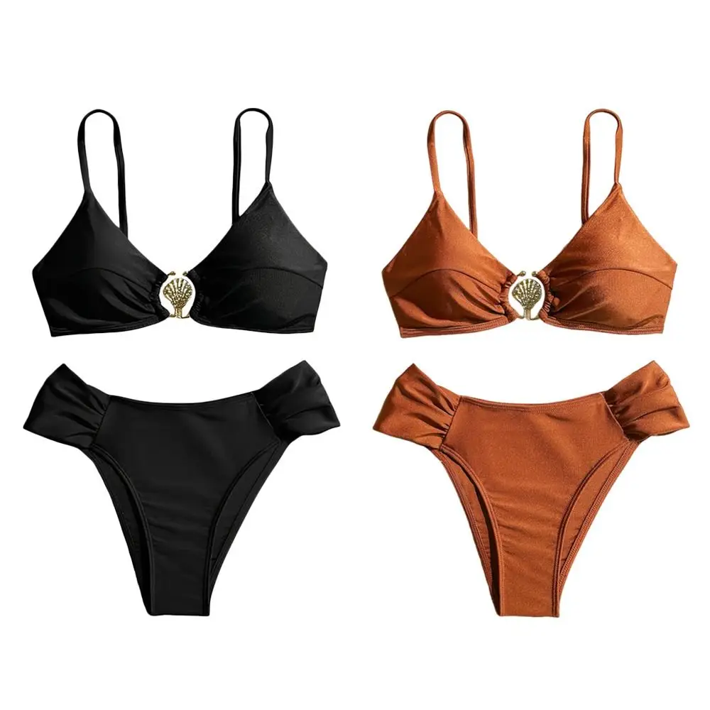2Pcs/Set Fashion Summer Beach Bikini Push Up High Waist Women Swimsuit Bathing Suit Casual Swimwear Vacation