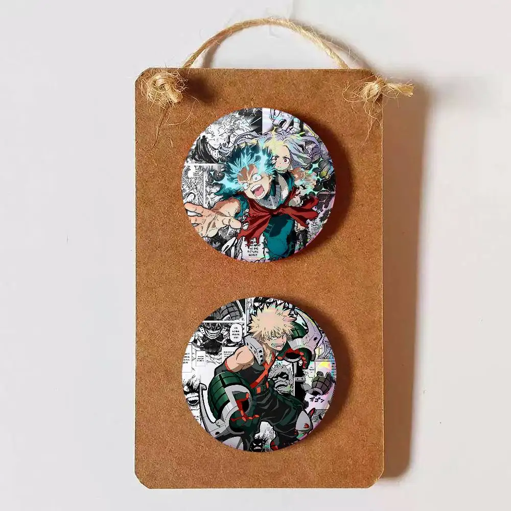 Anime My Hero Academia Cute Cool Round Pin Badge Set for Anime Game Music Cartoon Fans Backpack Denim Jacket Hat Decoration