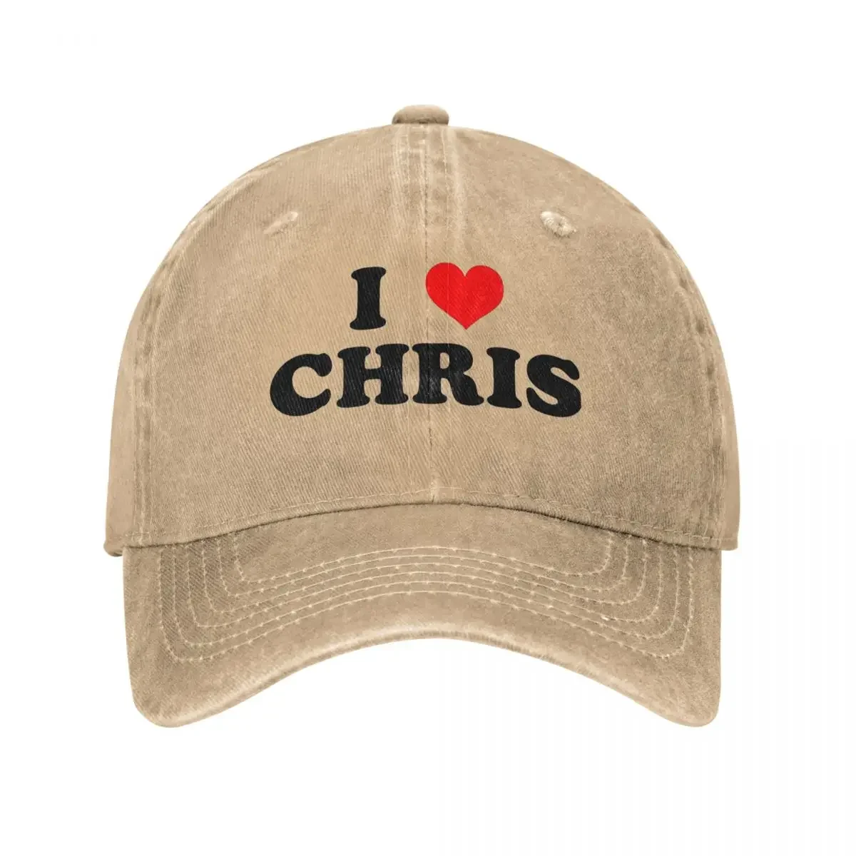 I Love Chris Brown Washed Baseball Cap Heart Casual Trucker Hat Summer Unisex Men Outdoor Sun Sun Visors Baseball Caps