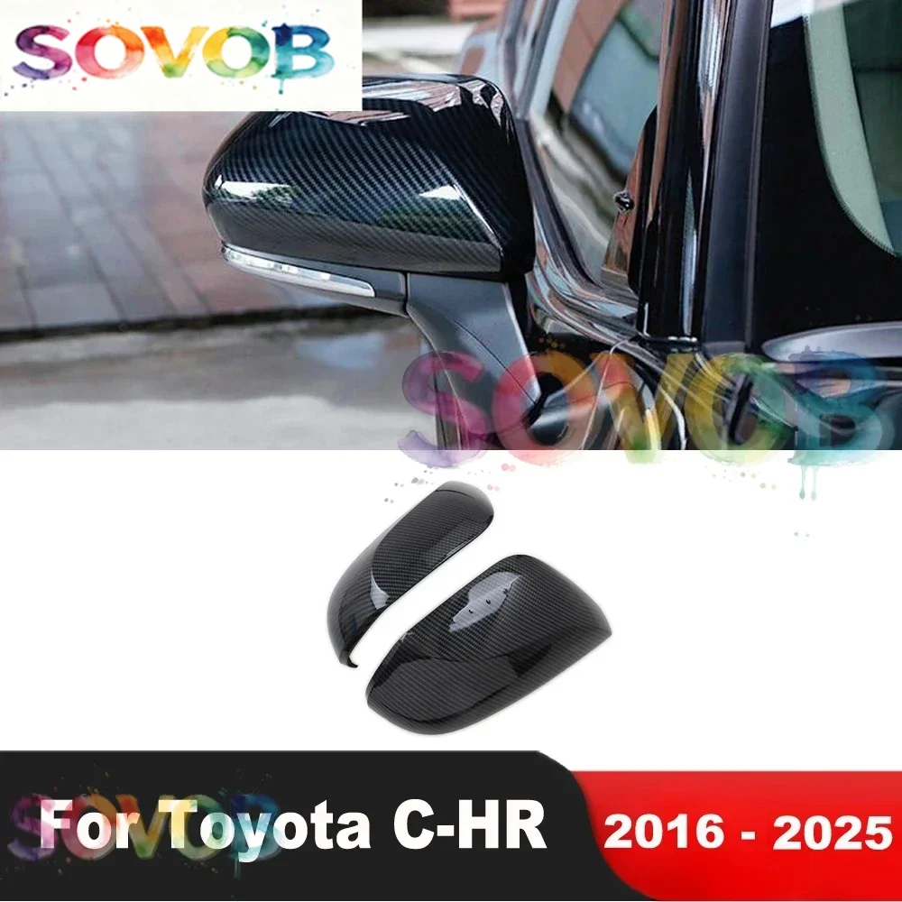 For Toyota C-HR CHR 2016-2024 2025 Carbon Fiber Car Rearview Mirror Cover Trim Side Door Wing Mirror Cap Overlay Accessories