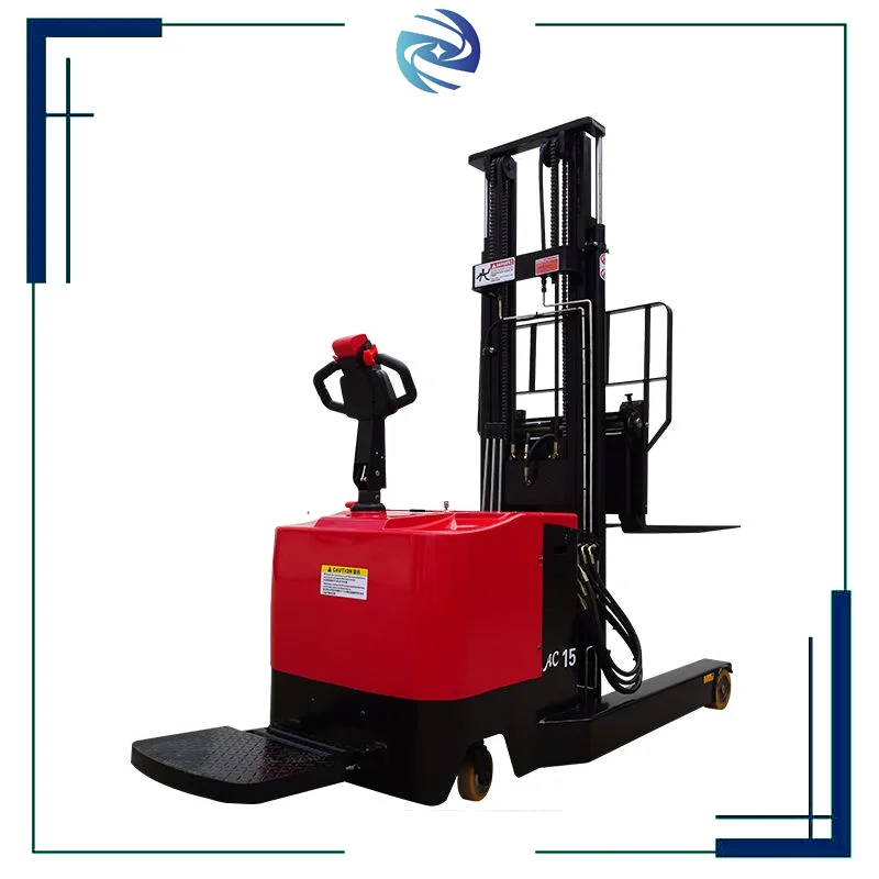 1T-2T Electric Reach Stacker With Forward Moving Forks AC Motor For Warehouse Pallet Handling