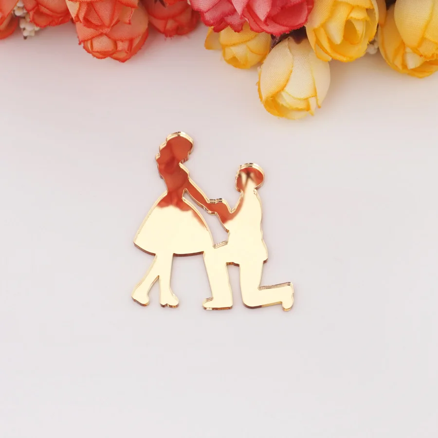 5pcs/Lot Personalized Mirror Bride&Groom Sign Wedding Table Decoration Party Favors Engagement Welcome Tag Guest Gifts