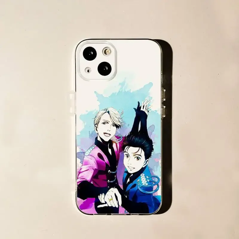 Yuri on ice Boys Love BL Phone Case For iPhone 11 12 Mini 13 14 15 Pro XS Max X 8 7 6s Plus 5 SE XR Transparent Shell