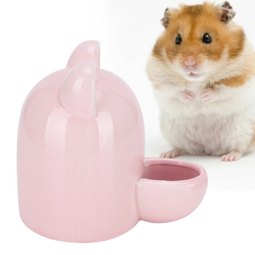 

250ml Pet Ceramics Waterer Drinking Feeder Mute Water Dispenser For Hamster Hedgehog Squirrel