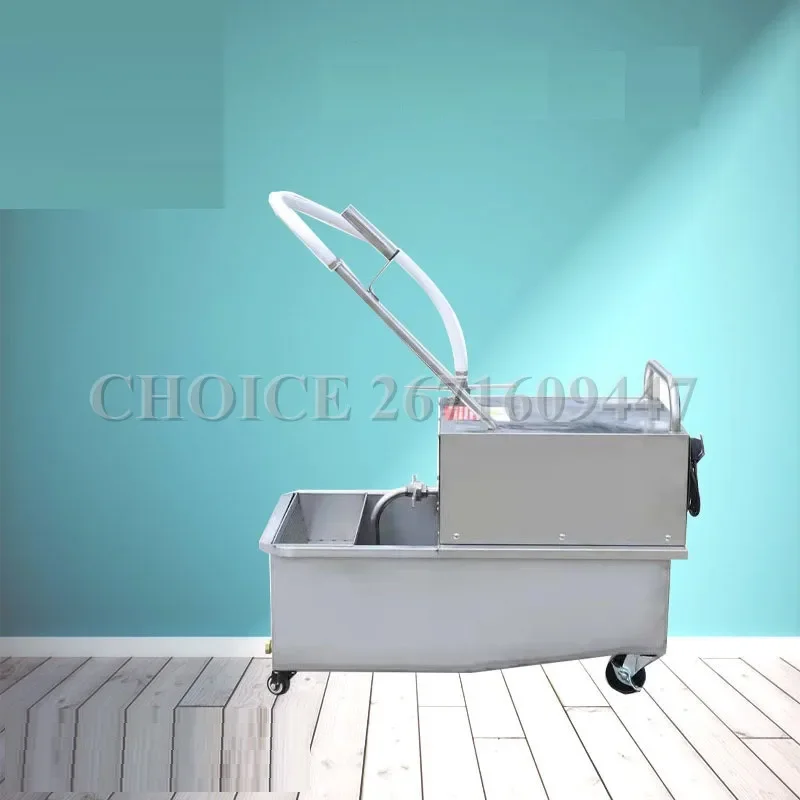 110v 220v Commercial Restaurant Chicken Fryer Filter Oil Car Portable Deep Frying Oil Filtering Machine