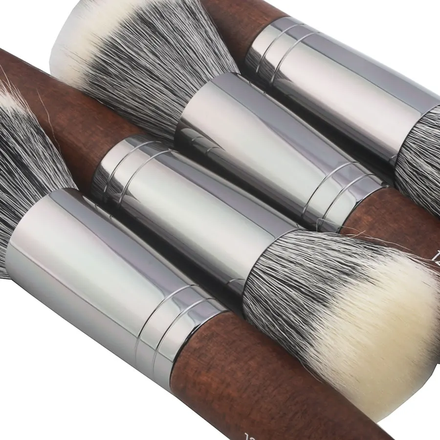 1 piece Goat Hair Stippling Makeup Brushes Powder Contour Make up Brush Blush Bronzer Wood handle Face cosmetic tools