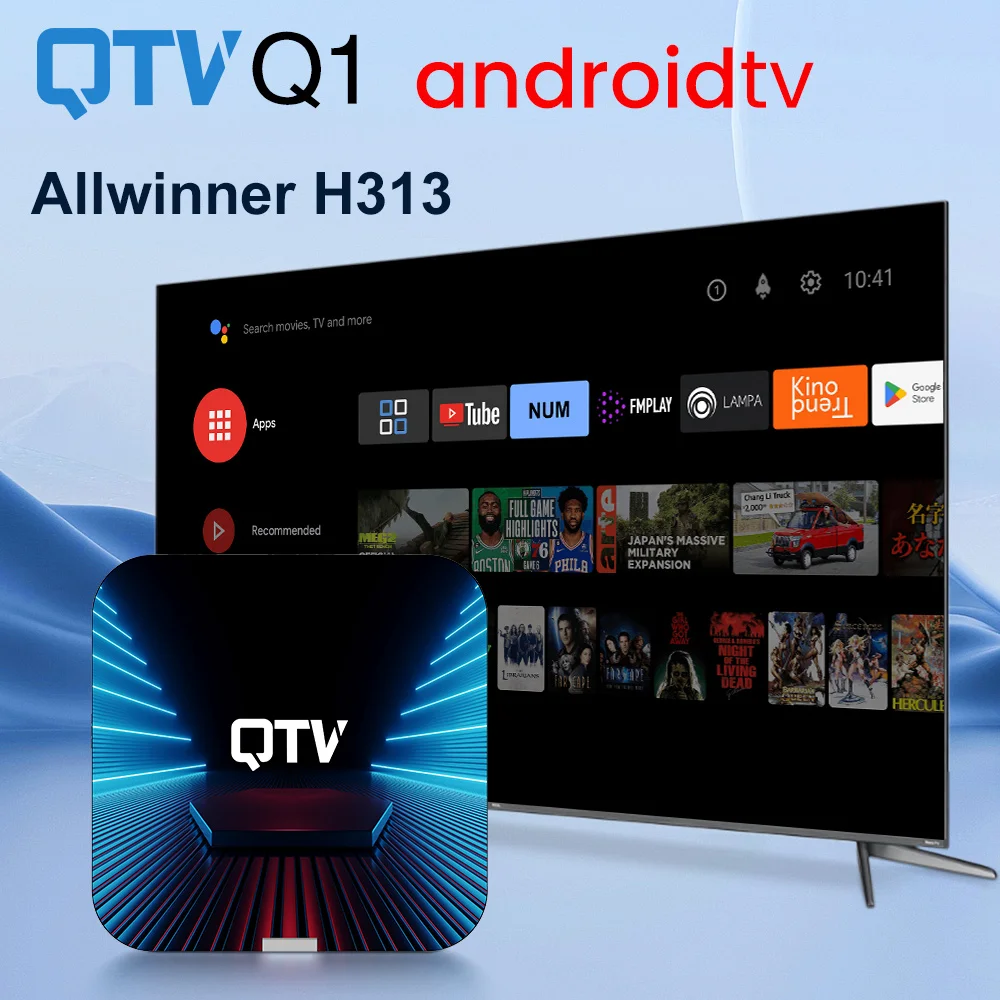 VONTAR-Dispositivo de TV inteligente QTV Q1, decodificador con Android 10,0, Allwinner H313, 2GB, 16GB, compatible con 4K, H.265, HDR10, Wifi,