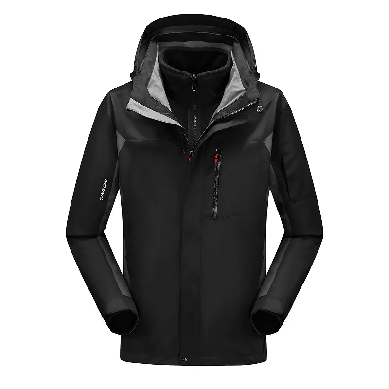 Veste multi-poches pour homme, coupe-vent, chapeau détachable, imperméable et chaud, vêtement d'extérieur, alpinisme, voyage, pour Couple