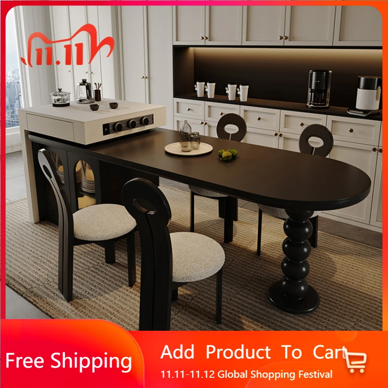

Villa Nordic Square Dining Tables Black Extendable Luxury Modern Chairs Table Set Kitchen Island Show Muebles Hotel Furniture