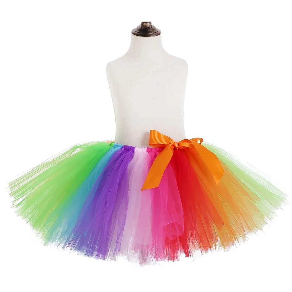 Mädchen Regenbogen Tutu Rock Flauschige Bunte Candy Tüll Mädchen Röcke Nette Kuchen Zerschlagen Geburtstag Party Kleinkind Baby Kinder Tutu Rock