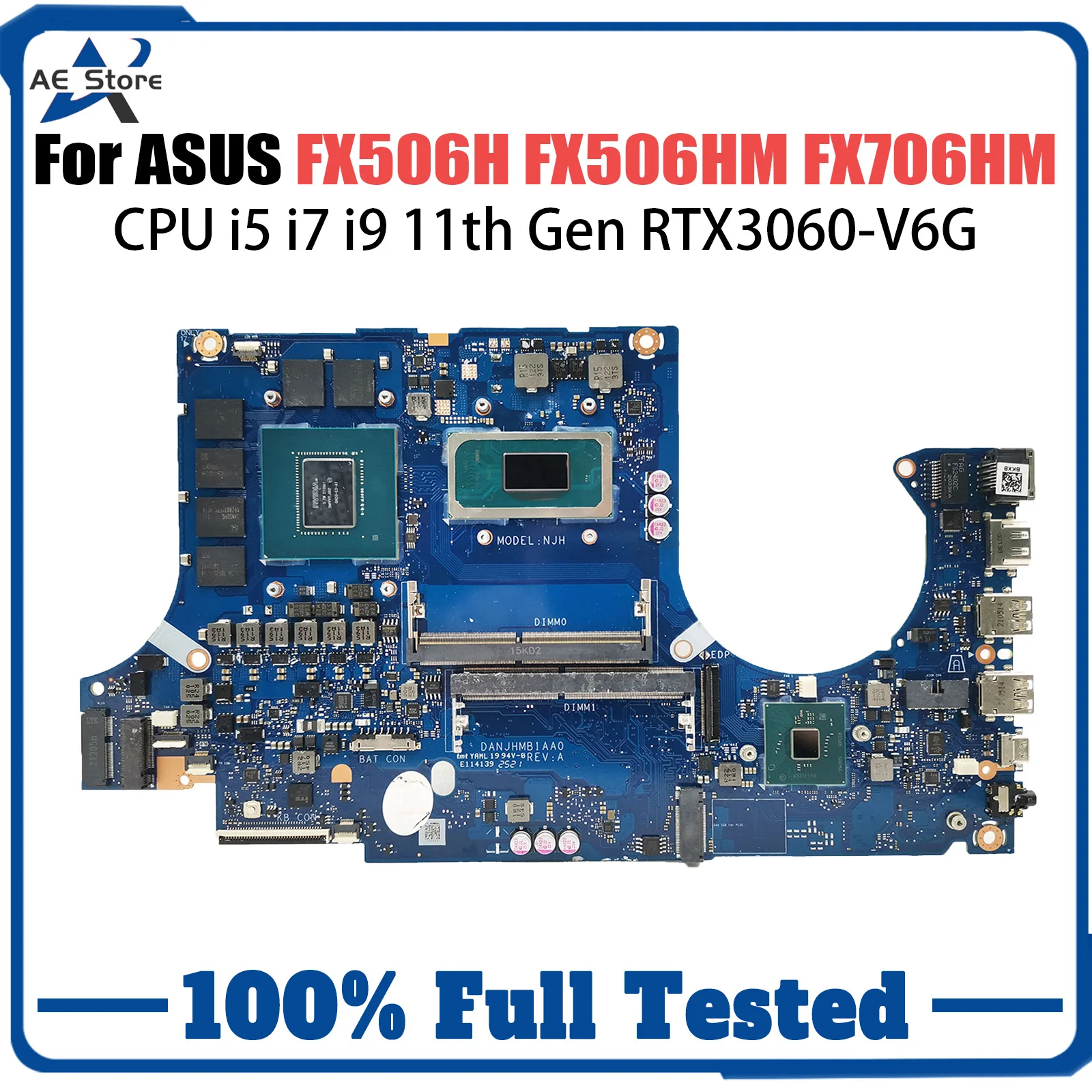 

For ASUS TUF Gaming F15 F17 FX506HM FX706HM TUF506HM TUF706HM DA0NJHMBAH0 Laptop Motherboard I5、 I7、I9 RTX3060/V6G