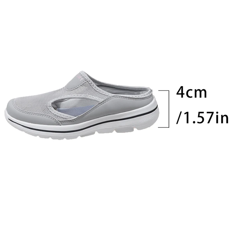 Breathable Mesh Sports Slippers Women Casual Cut Out Wedge Slides Sandals Woman Summer 2024 Comfortable Non Slip Walking Shoes