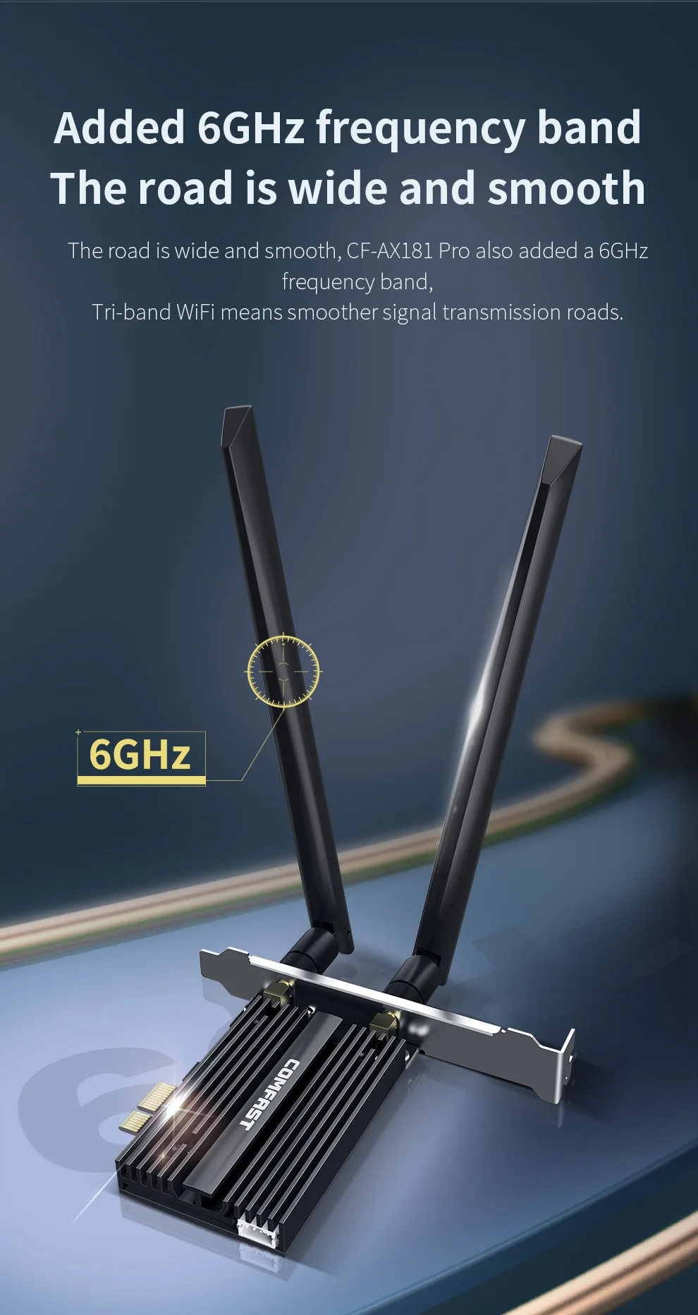 3000Mbps Tri Band Wireless Desktop PCIe For Intel AX210 Pro Card 802.11ax 2.4/5/6Ghz Bluetooth 5.2 PCI Express WiFi 6E Adapter