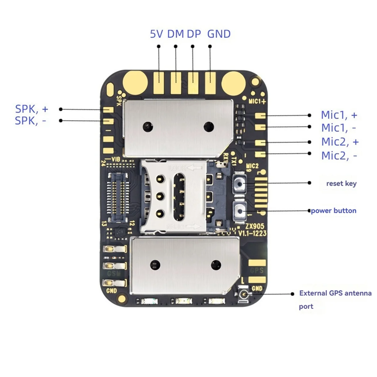 Y06A ZX905 Mini GPS Tracker 4G Chip Module LTE CAT-1 Tracking PCBA GPS Module Board Anti-Lost GPS Track Monitor for Car