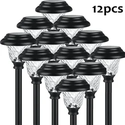 Solar Pathway Lights Outdoor Waterproof Bright Monocrystalline Silicon Garden Decora Light LED Landscape Lamp for Yard Fenced