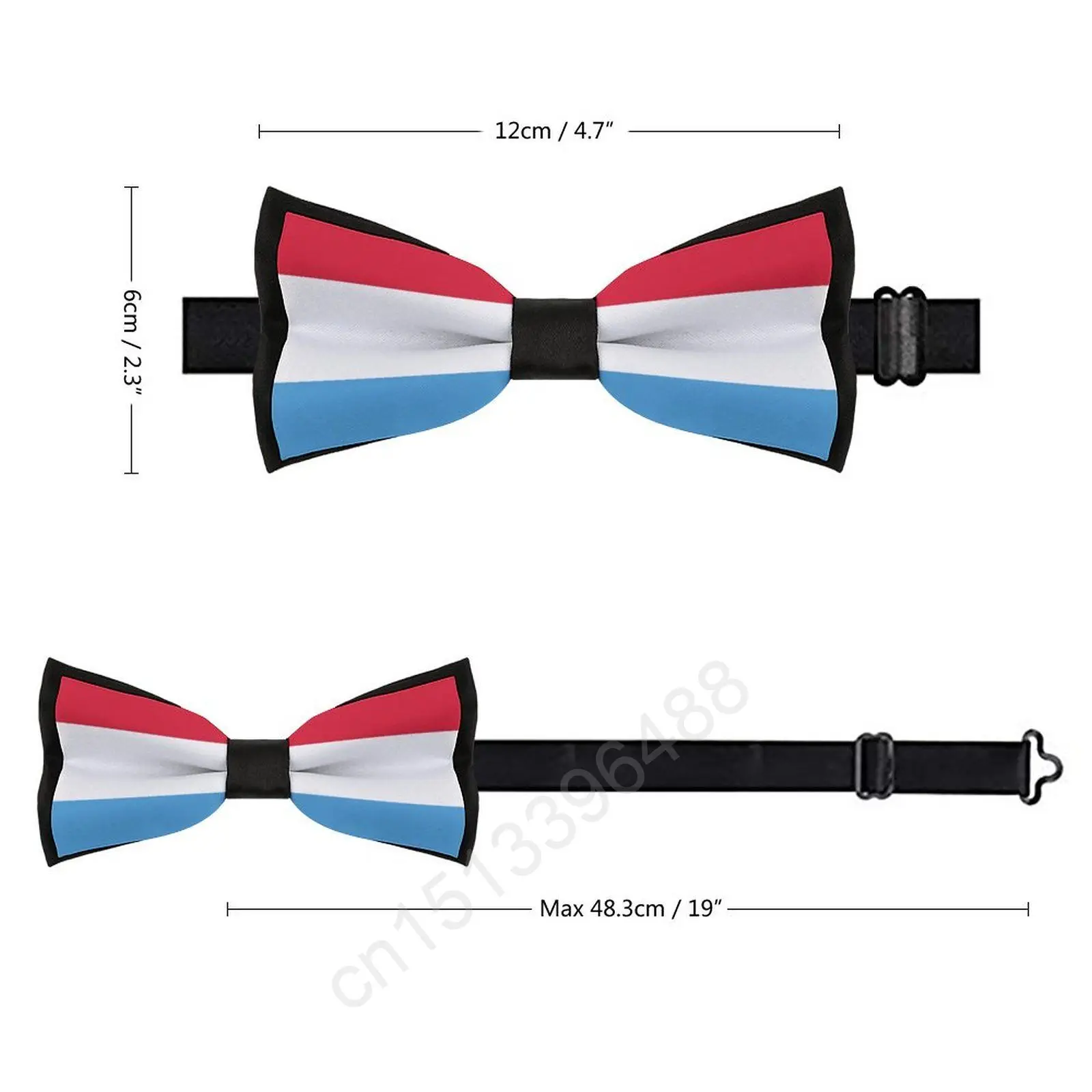 New Polyester Luxembourg Flag Bowtie for Men Fashion Casual Men's Bow Ties Cravat Neckwear For Wedding Party Suits Tie