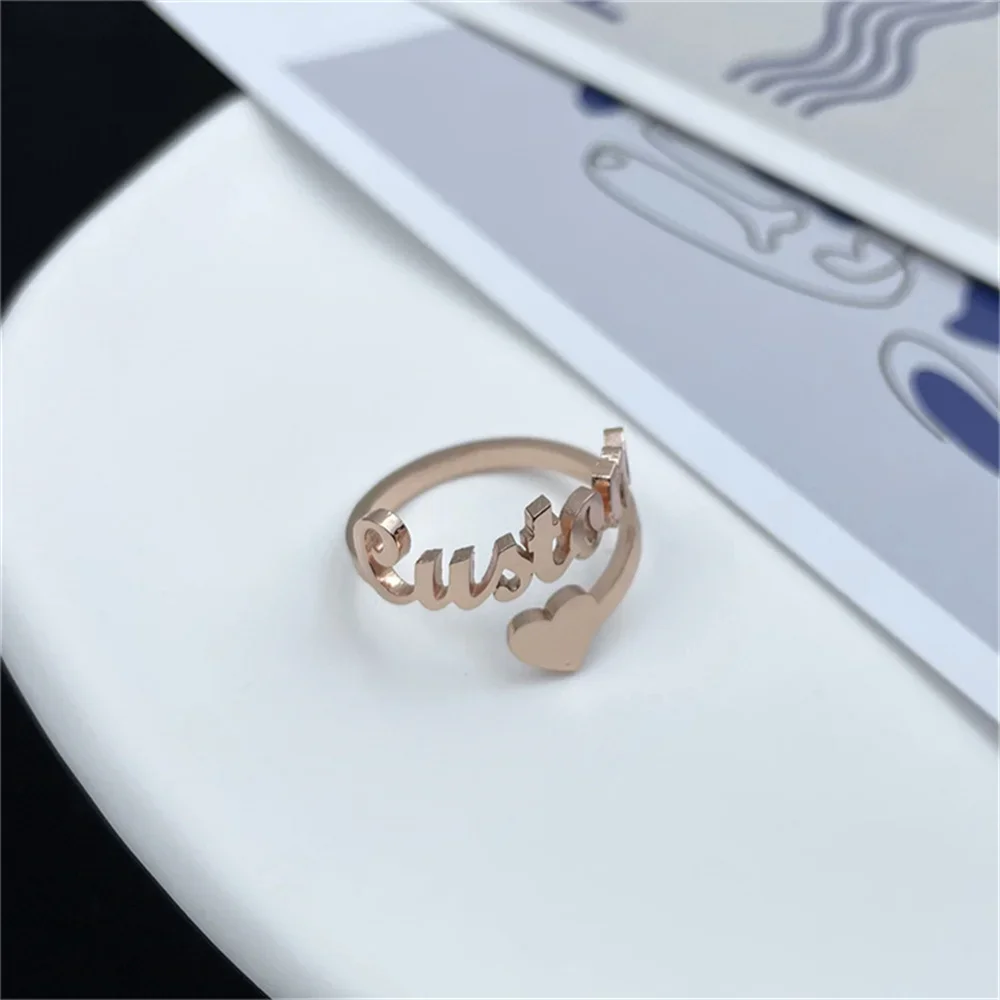 Custom Name Ring for Women 2022 New Stainless Steel Silver Personalized Heart Girl Customized Couple Ring Wedding Jewelry Gift