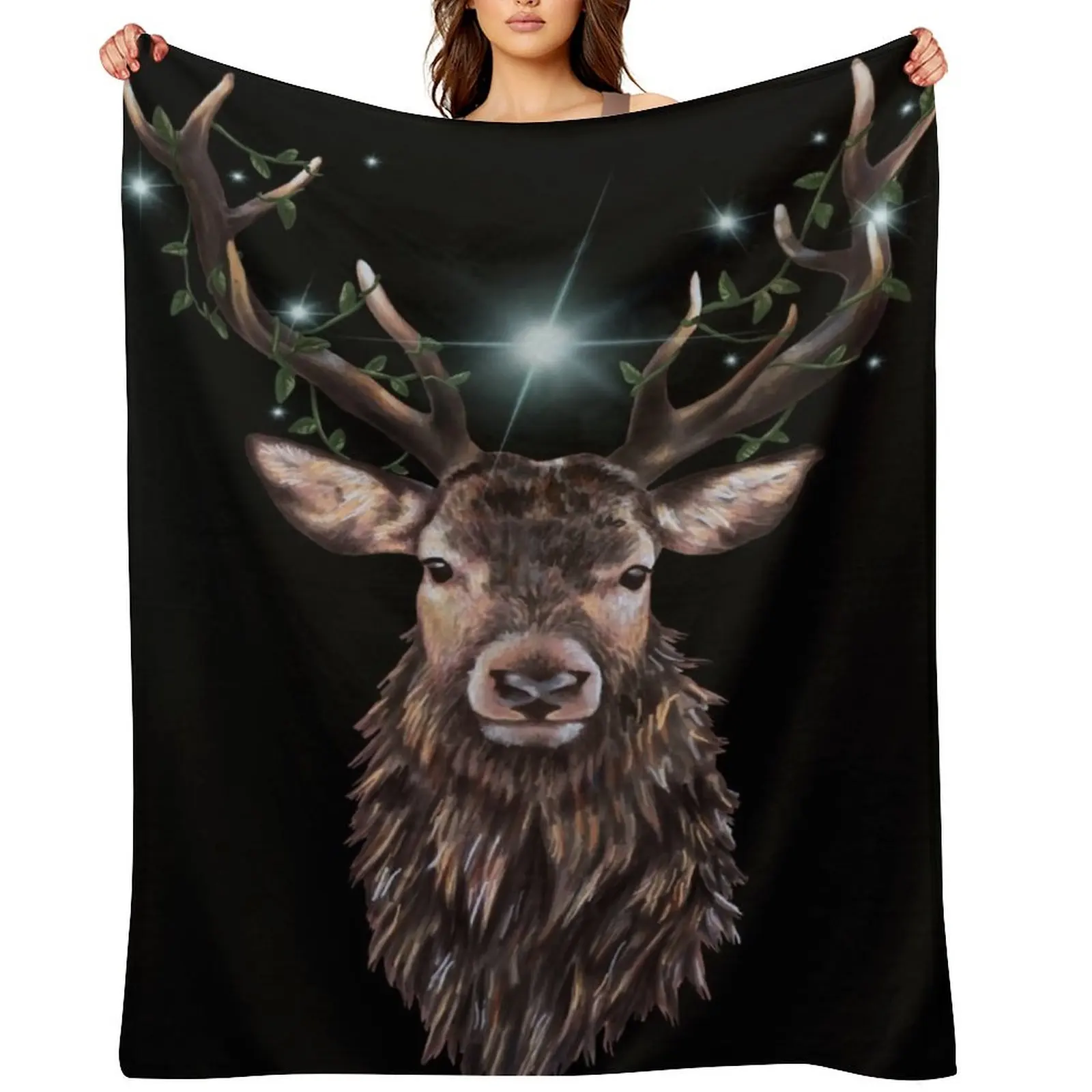 

Stag Throw Blanket Extra Large Throw wednesday Decoratives Furry Blankets