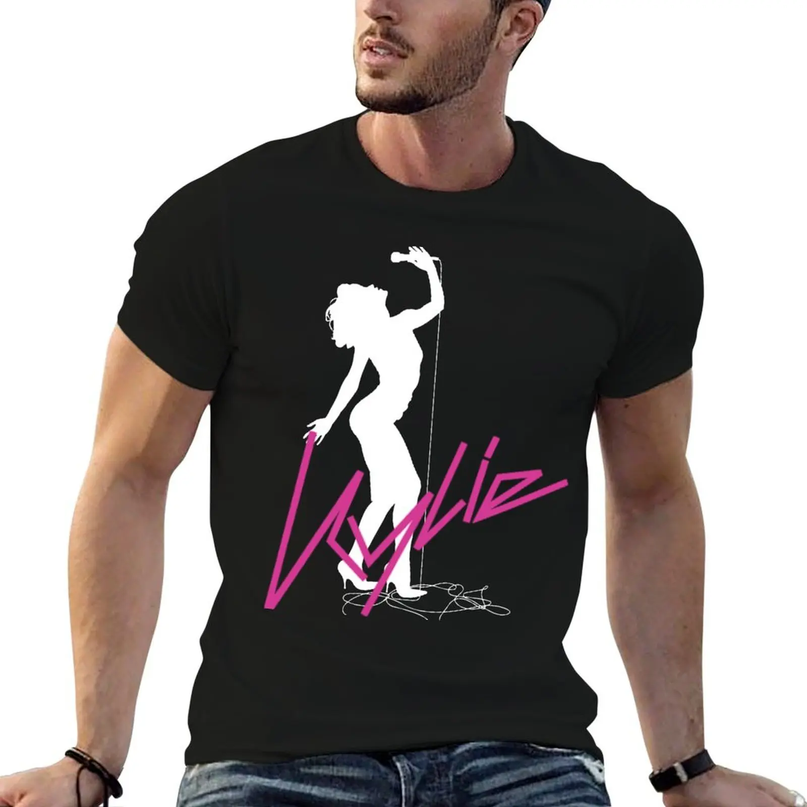 Kylie Minogue Fever 20th Anniversary White Silhouette with Logo T-Shirt vintage anime shirt customizeds plain black t shirts men